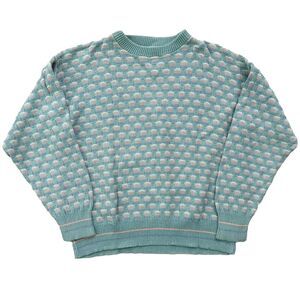 Vintage 90s Cross Stitch Plaid Pattern Sweater Size L Boston Harbor Cottage